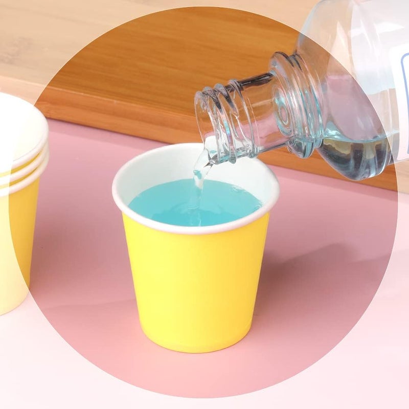Huaiid Huaiid 3 oz 50 Packs Small Paper Cups Disposable Mouthwash Cups Bathroom Paper Cups Espresso Paper Cups Small Paper Cups for Snack Bathroom Espresso Perfect for Home Condos Rvs Campers (Yellow) - Image 3