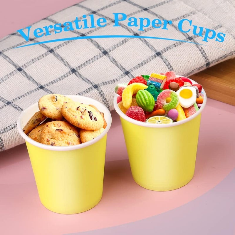 Huaiid Huaiid 3 oz 50 Packs Small Paper Cups Disposable Mouthwash Cups Bathroom Paper Cups Espresso Paper Cups Small Paper Cups for Snack Bathroom Espresso Perfect for Home Condos Rvs Campers (Yellow) - Image 4