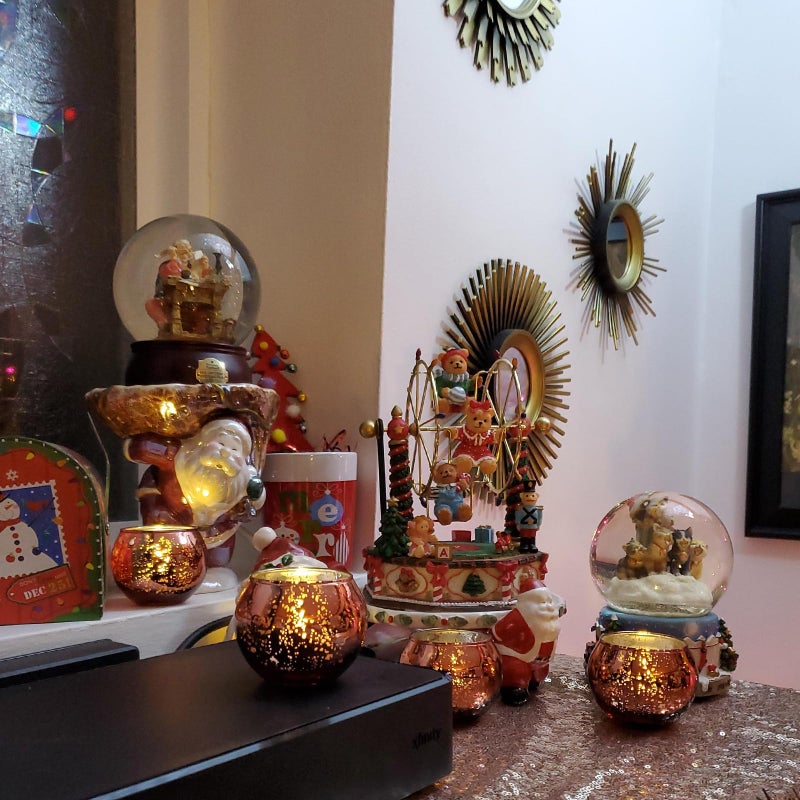 Volens Round Rose Gold Votive Candle Holders, Mercury Glass Tealight Candle Holder Set of 12 - Image 3