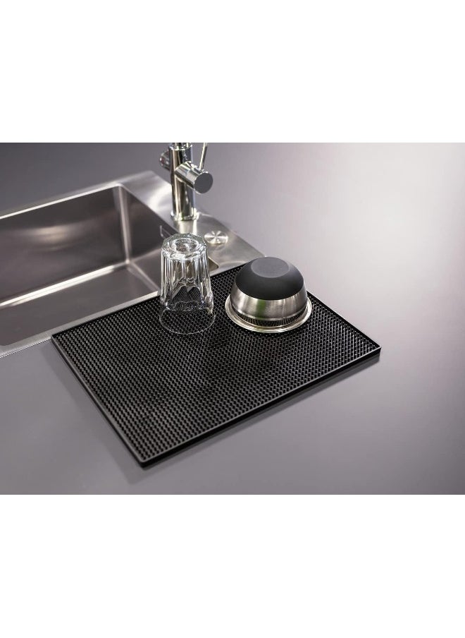 Cuisine Art Bar Mat, 46Cm X 31Cm X 1Cm - Durable And Stylish Non-Slip Bar Mat For Spills, Non-Toxic Service Mat For Tea, Bars, Restaurants, Coffee, And Counter Top Large Mat (4 Pack, Black)  - Image 5