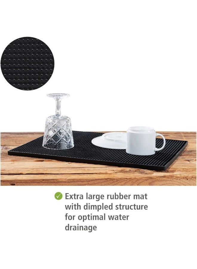 Cuisine Art Bar Mat, 46Cm X 31Cm X 1Cm - Durable And Stylish Non-Slip Bar Mat For Spills, Non-Toxic Service Mat For Tea, Bars, Restaurants, Coffee, And Counter Top Large Mat (4 Pack, Black)  - Image 3