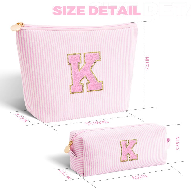 Btffitting Easter Gifts for Teenage Girls | Monogrammed Gifts for Women Teen Girls Initial Cosmetic Travel Makeup Bag | 8 9 10 11 12 13 14 15 16 Years Old Girl Trendy Stuff - Pink,K - Image 5