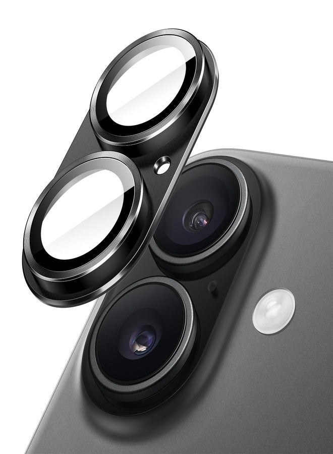 JETech Camera Lens Protector for iPhone 17 6.3-Inch, Full Coverage 9H Tempered Glass Ring Cover, Matte Metal Plate, Case Friendly, 1-Pack (Black) - Image 1