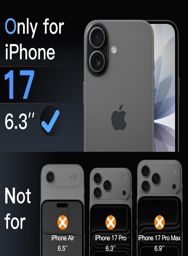 JETech Camera Lens Protector for iPhone 17 6.3-Inch, Full Coverage 9H Tempered Glass Ring Cover, Matte Metal Plate, Case Friendly, 1-Pack (Black) - Image 2