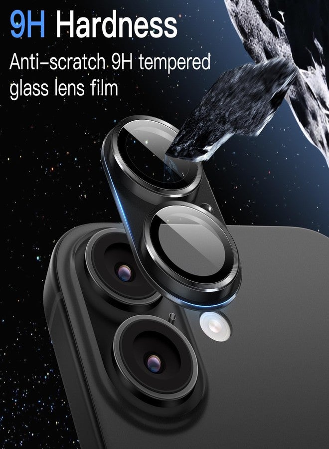 JETech Camera Lens Protector for iPhone 17 6.3-Inch, Full Coverage 9H Tempered Glass Ring Cover, Matte Metal Plate, Case Friendly, 1-Pack (Black) - Image 4
