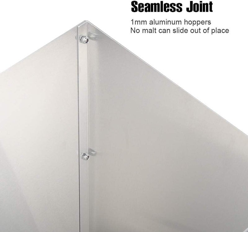 Ferroday Malt Mill 2 Roller Stainless Steel Malt Crusher Heavy Duty Homebrew Grain Crusher Adjustable Barley Grinder Low Speed Drill Available Manual Brew Mill - Image 2