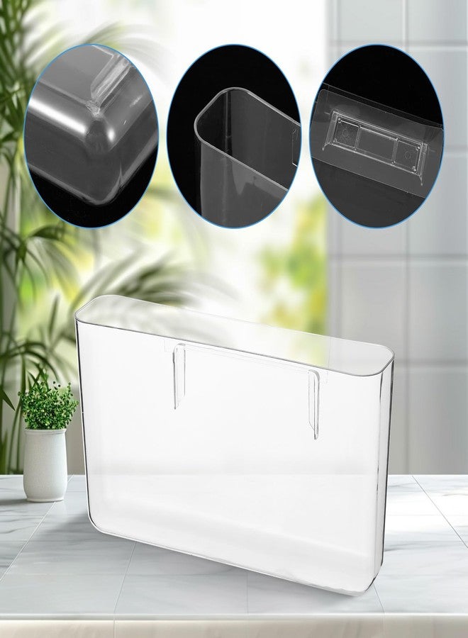wutfuooo 3 Pack Plastic Wall Folders, Acrylic Single Pocket Wall Mount File Holder Clear Hanging Wall File Organizer Plastic Single Pocket Hanging for Office Home Bathroom, 8.6x4.7x2.1 Inch - Image 3