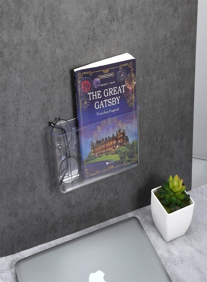 wutfuooo 3 Pack Plastic Wall Folders, Acrylic Single Pocket Wall Mount File Holder Clear Hanging Wall File Organizer Plastic Single Pocket Hanging for Office Home Bathroom, 8.6x4.7x2.1 Inch - Image 5