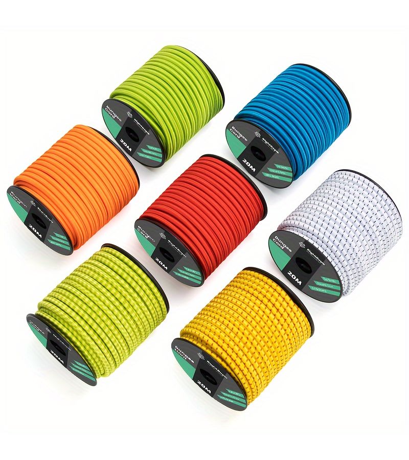 Black Bungee Cord 6Mm X 787.4 Inch Rubber Tension Rope For Boats Camping Crafts Projects - Image 1