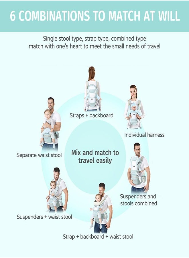 DMG TECH - Baby Carrier Multi-Functional Baby Carrier 9-In-1 Baby Carrier Adjustable Size All Seasons - Image 1