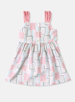 Nautinati Nautinati Girls' Printed Frock With 3 Straps in Sleeves  - Image 1