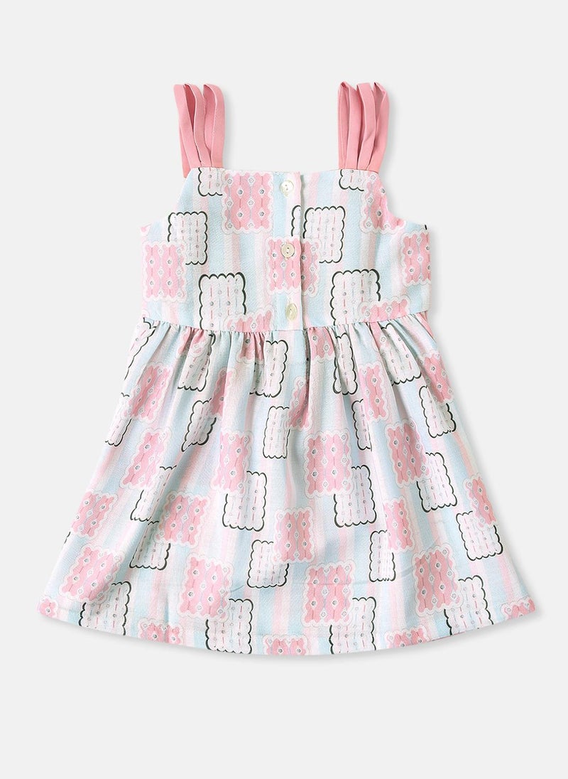 Nautinati - Nautinati Girls' Printed Frock With 3 Straps in Sleeves - Image 1