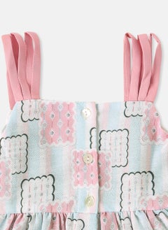 Nautinati Nautinati Girls' Printed Frock With 3 Straps in Sleeves  - Image 3
