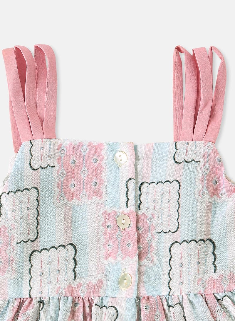 Nautinati - Nautinati Girls' Printed Frock With 3 Straps in Sleeves - Image 1