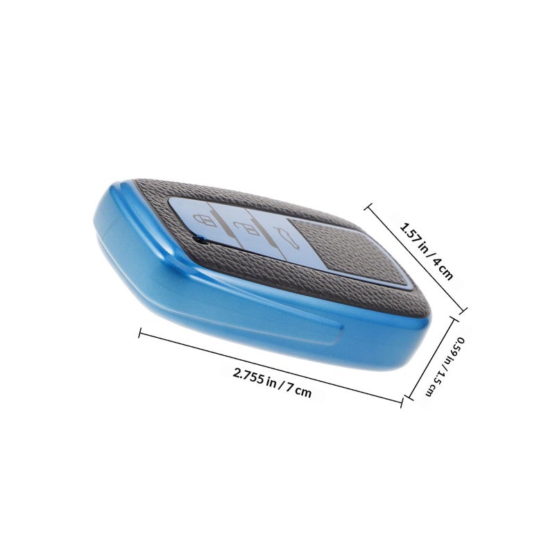 Blue Leather Texture 3 Button Car Key Fob Protective Case Cover Full Shell Sleeve - Image 3
