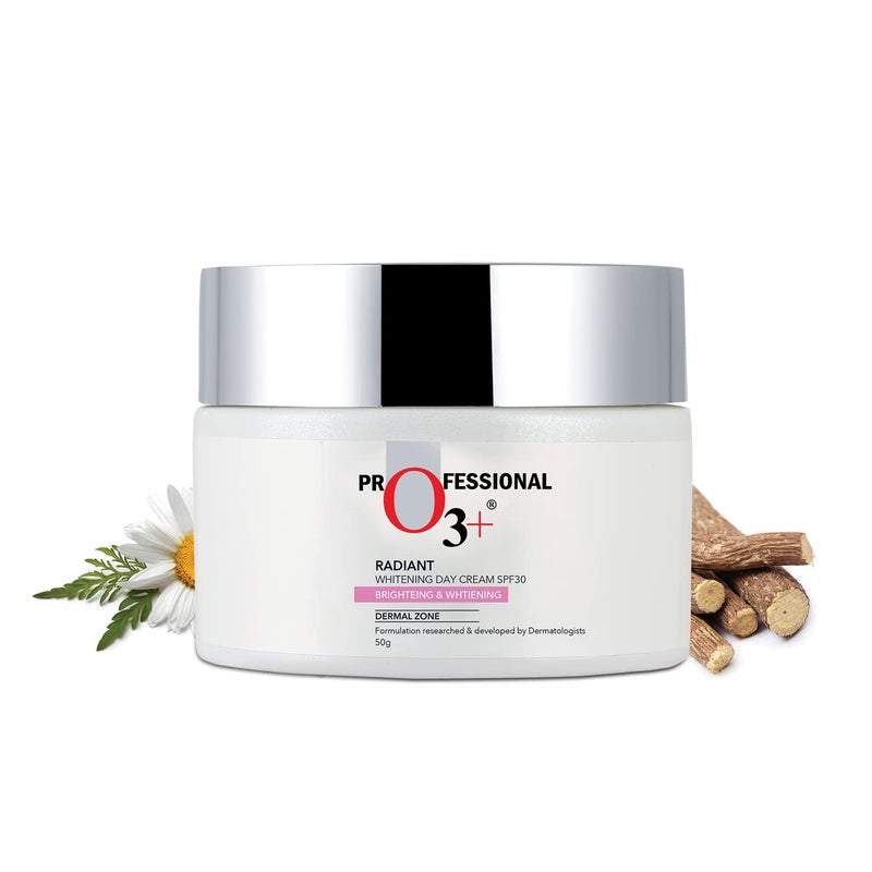 O3 كريم النهار المتألق O3 SPF 30 لبشرة متوهجة ومتساوية اللون يرطب ويحمي جميع أنواع البشرة 50 جرام غسول وجه O3 للتفتيح والتبييض مع مستخلصات الخيار والألوة فيرا 50 جرام - Image 3