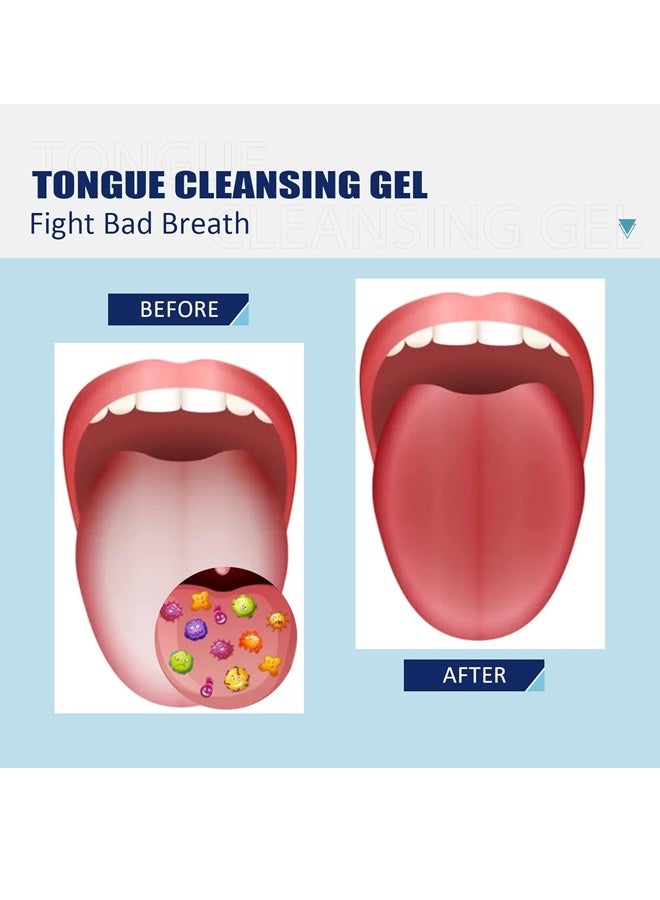 EELHOE Tongue Cleaning Gel Set, Tongue Cleaner Gel with Tongue Brush, Easy to Use for Adults Kids, Tongue Scraper Scrubber for Adults with Cleaning Gel - Image 4