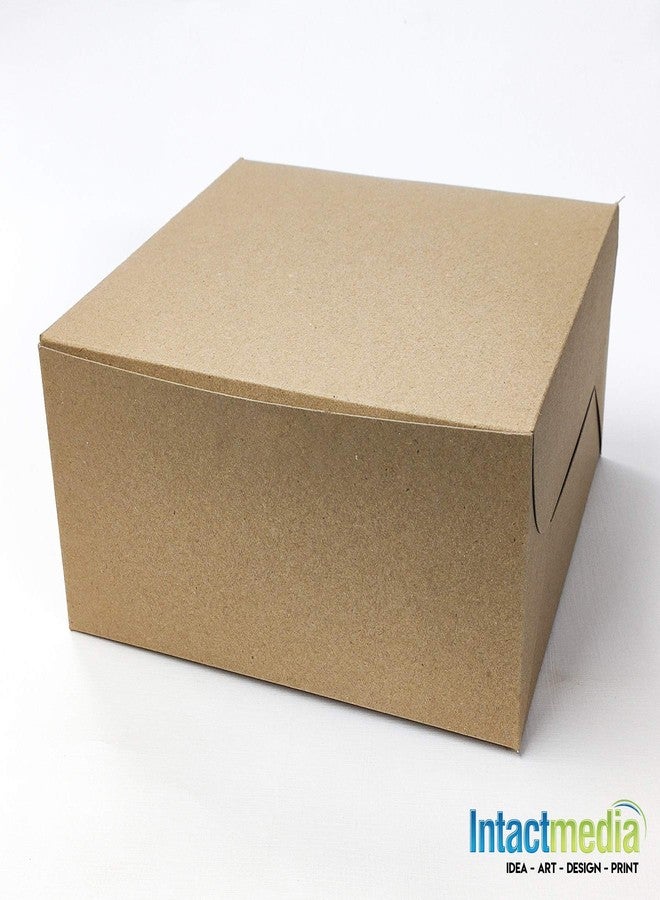 Intactmedia Kraft Cake Box with Window - 360gsm Sturdy Brown Bakery Box for Cakes - Auto-Popup Pastry Box for Donuts, Cookies & Party Favors - Half KG Pack of 25 - Image 3