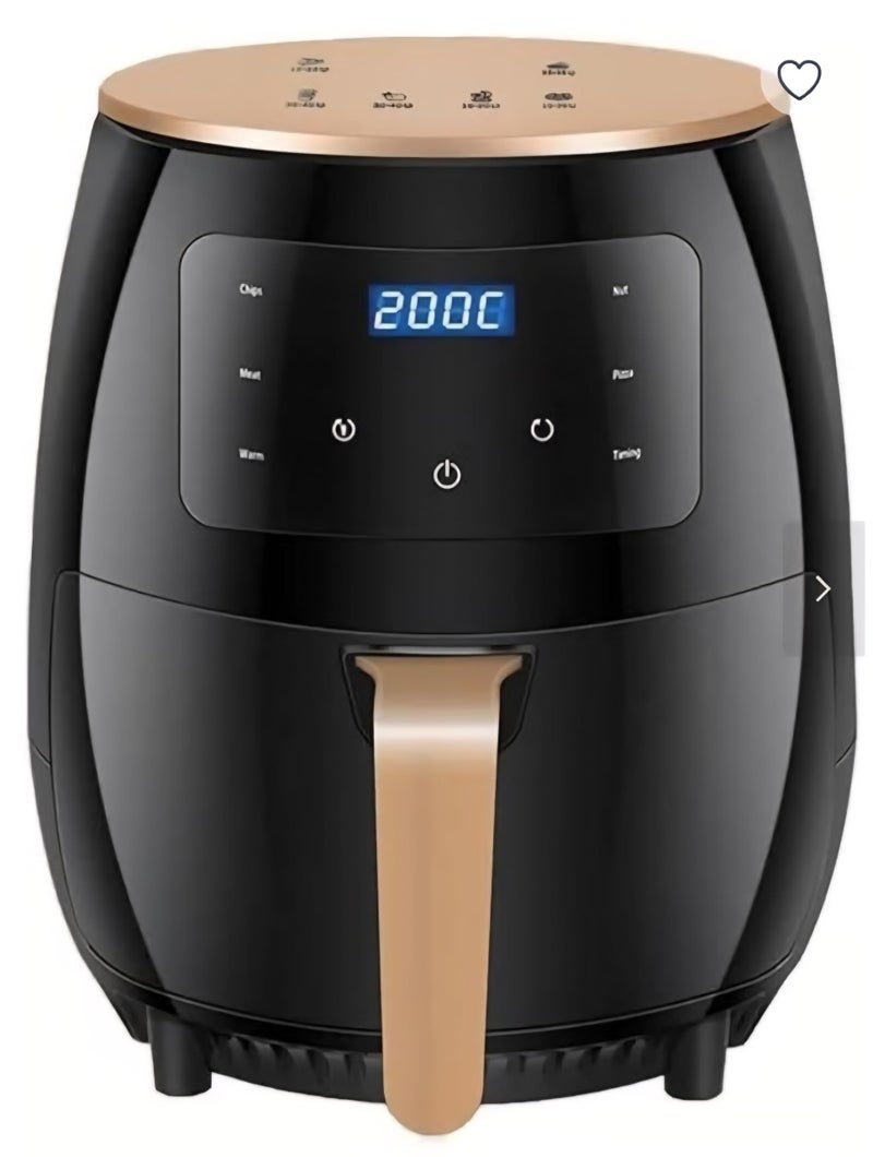 Premium Digital Air Fryer with Touch Control Panel, Black and Gold - Image 1