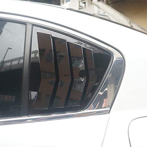 Ziwen 2X Sport Quarter Window Scoops Louvers for Honda Accord Sedan 2013 2014 2015 2016 2017 (Gloss Black) - Image 1