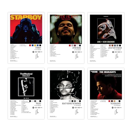 True Flair Pack of 8 - Popular Music Artist Album Art Wall Posters, 21 x 30 cm, Wall Decor for Bedroom, Living Room, Office (The Weeknd) - Image 1