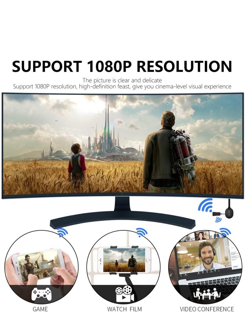 SYOSI - Wireless HDMI Display Adapter Wired and Wireless Mode 4K Streaming Display Dongle Compatible iOS Android Windows Support Miracast Airplay DLNA TV Stick for Laptop Phone to TV Monitor Projector - Image 1