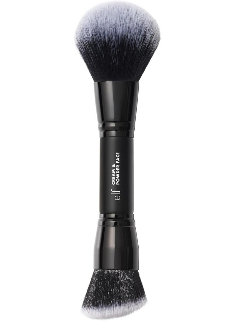 إلف فرشاة كريم وبودرة مزدوجة الأطراف من إيلف، فرشاة مكياج 2 في 1 لبشرة جميلة ومتجددة، نباتية وخالية من القسوة - Image 1