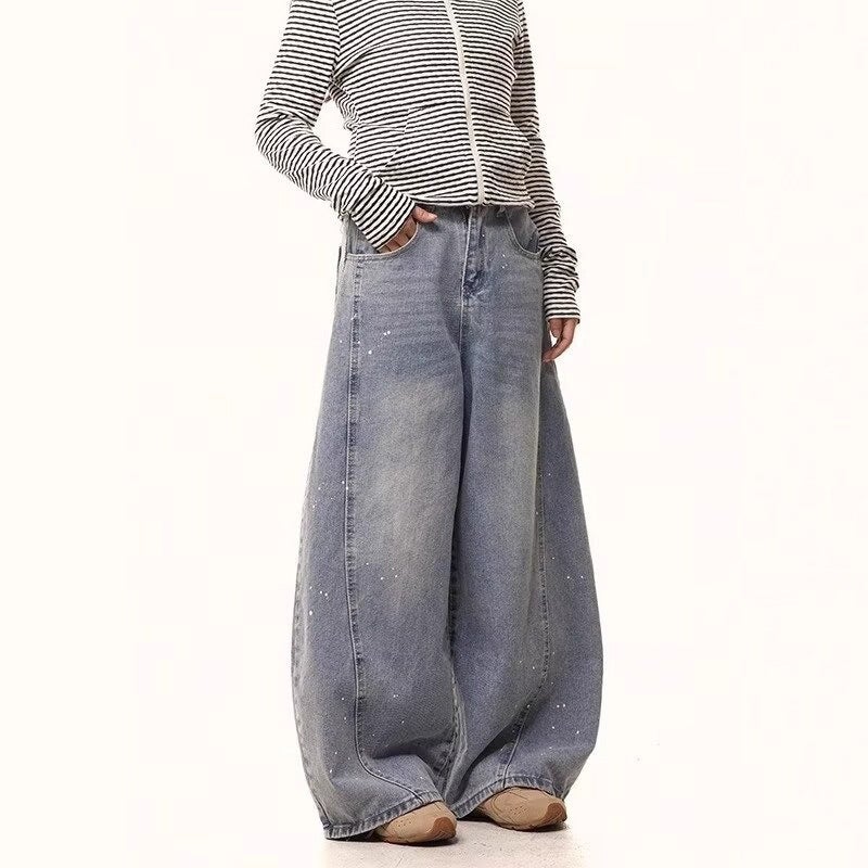 Unisex Classic Denim Jeans Loose Fit Daily Outdoor Wear - Image 3