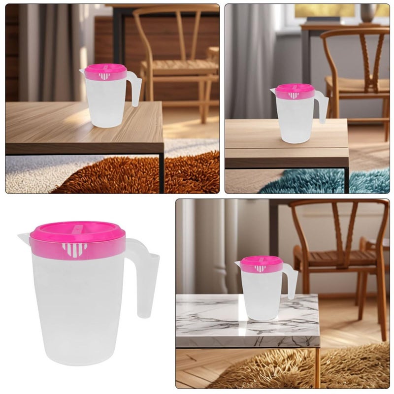 2pcs 1 Liter Red Plastic Water Pitchers with Lid for Fridge Juice - Image 5