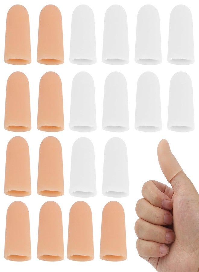 TNJPSEK 20 Pcs Gel Finger Cots Protector, Silicone Finger Protector Sleeve Support, Waterproof Thumb Covers for Handicraft Typing Printing Painting Electronic Repair Construction Gardening - Image 1