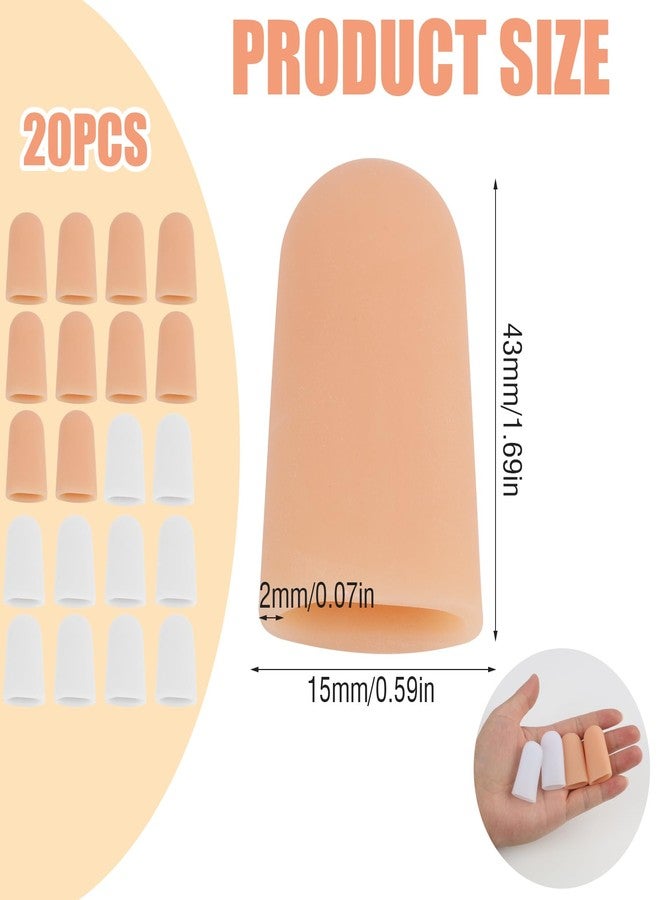 TNJPSEK 20 Pcs Gel Finger Cots Protector, Silicone Finger Protector Sleeve Support, Waterproof Thumb Covers for Handicraft Typing Printing Painting Electronic Repair Construction Gardening - Image 2