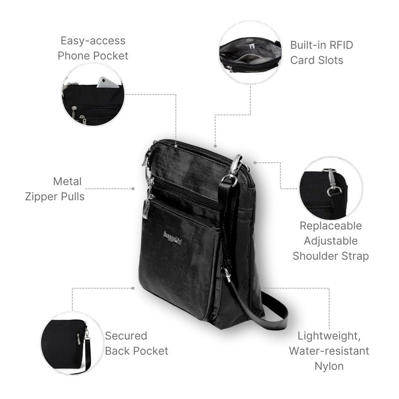 Baggallini Women's Modern Pocket Crossbody, Black - Image 3