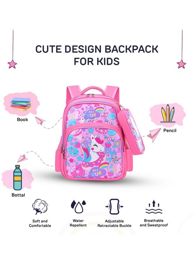 SYGA Kids School Bag Cute Cartoon Design Large Backpack With Pencil Case Suitable for Primary School Student (Unicorn)