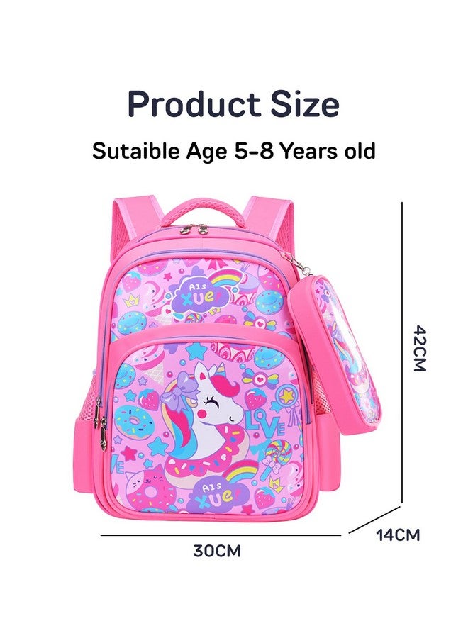 SYGA Kids School Bag Cute Cartoon Design Large Backpack With Pencil Case Suitable for Primary School Student (Unicorn)