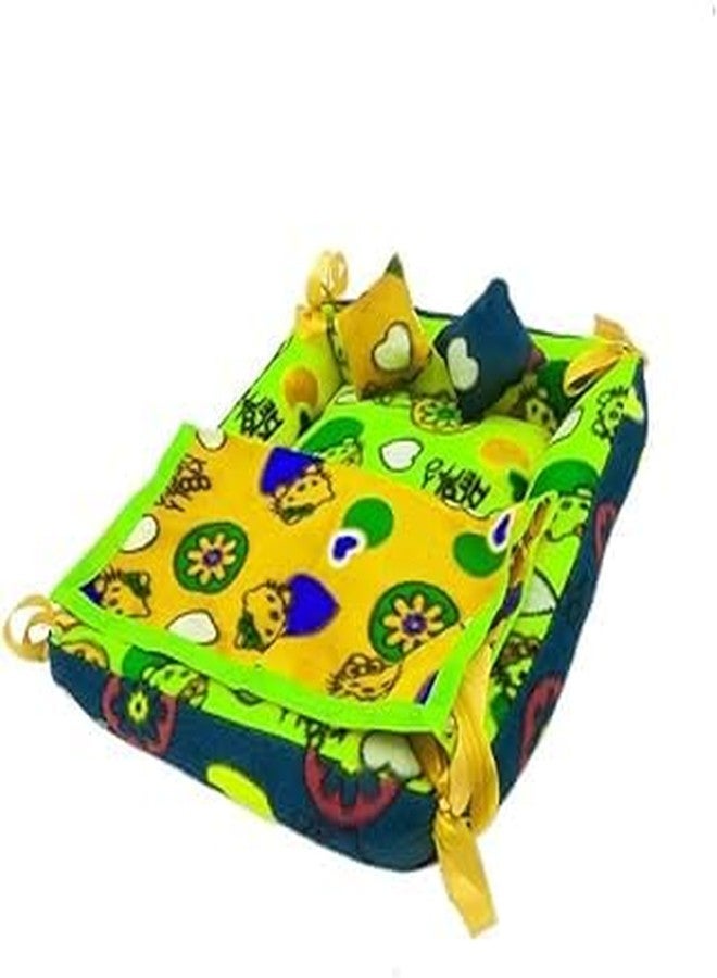 SEER laddu Gopal ji Bisster Set Square Krishna Ji Bed Set Summer Friendly Comfortable Cotton Ladoo Gopal Ji Bedding Random Color and Design - Image 3