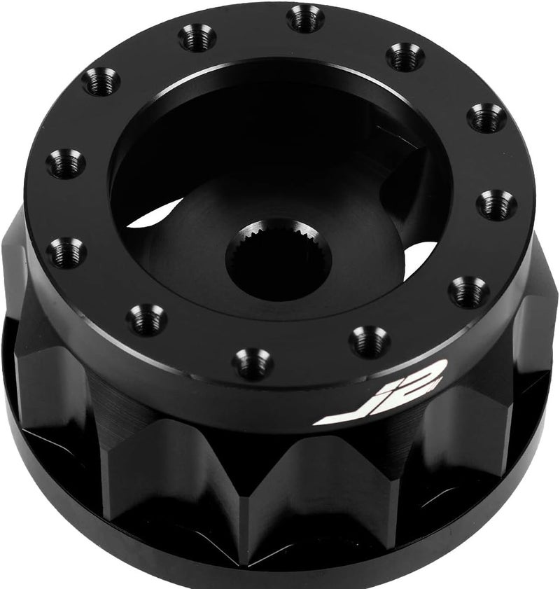 J2 Engineering 2" 6-Bolt Aluminum Steering Wheel Hub Adapter - Black - Image 4