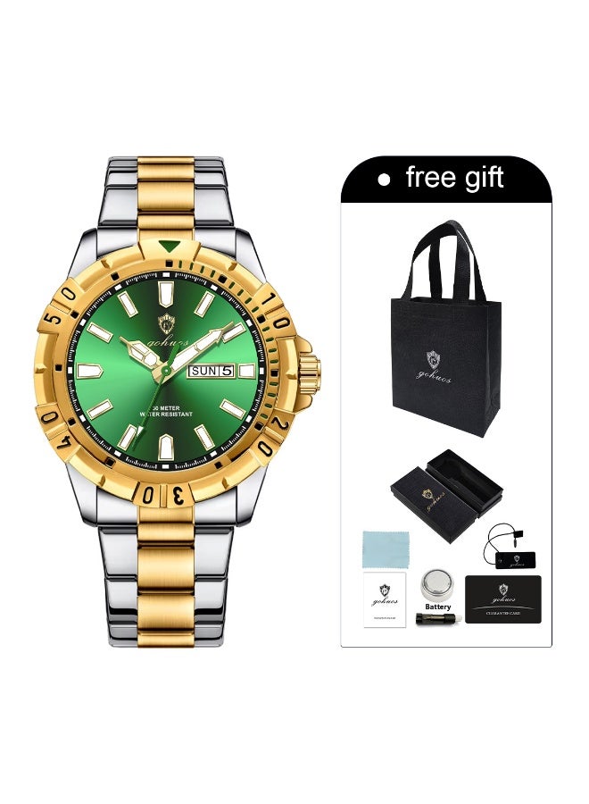 GOHUOS Men's Watch, Stainless Steel Analog Waterproof Quartz Business Fashion Wrist Watch - 42mm - Image 3