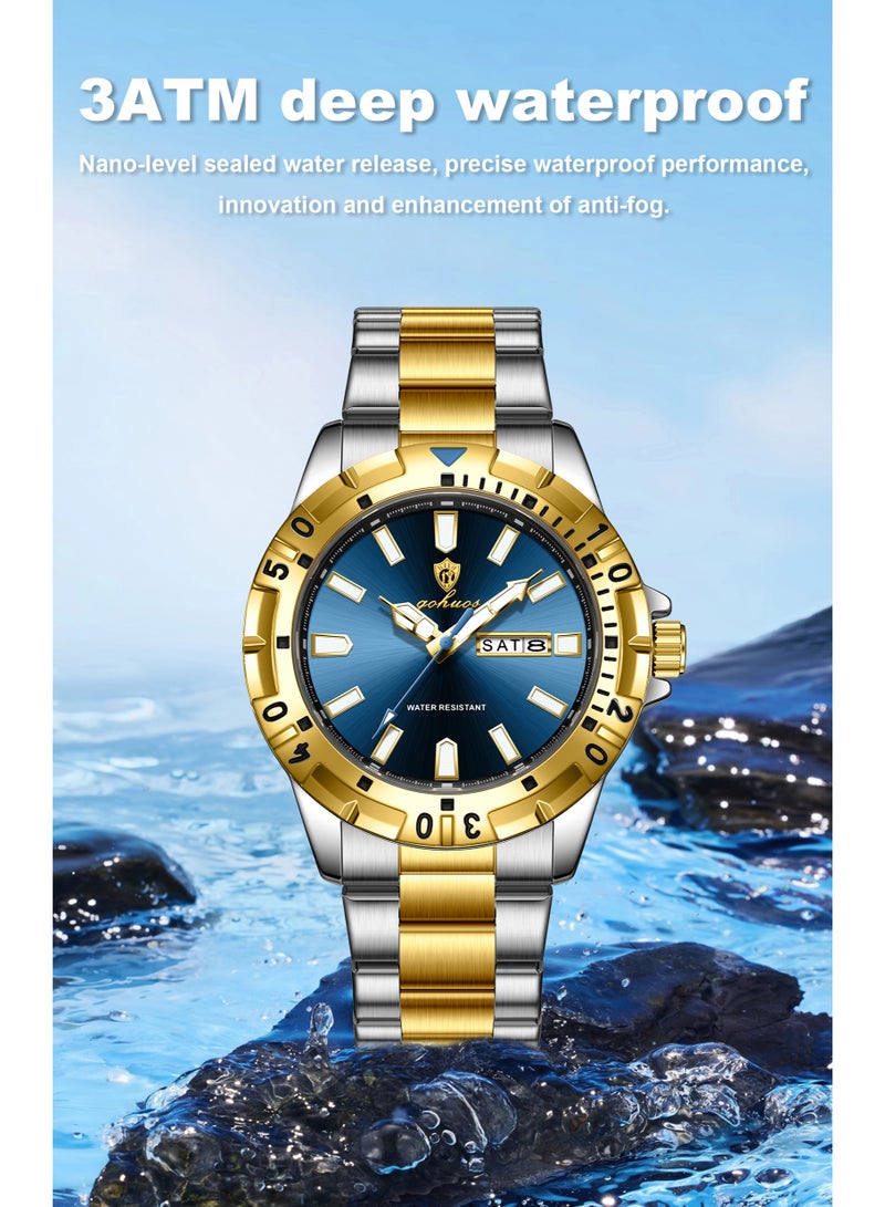 GOHUOS Men's Watch, Stainless Steel Analog Waterproof Quartz Business Fashion Wrist Watch - 42mm - Image 5