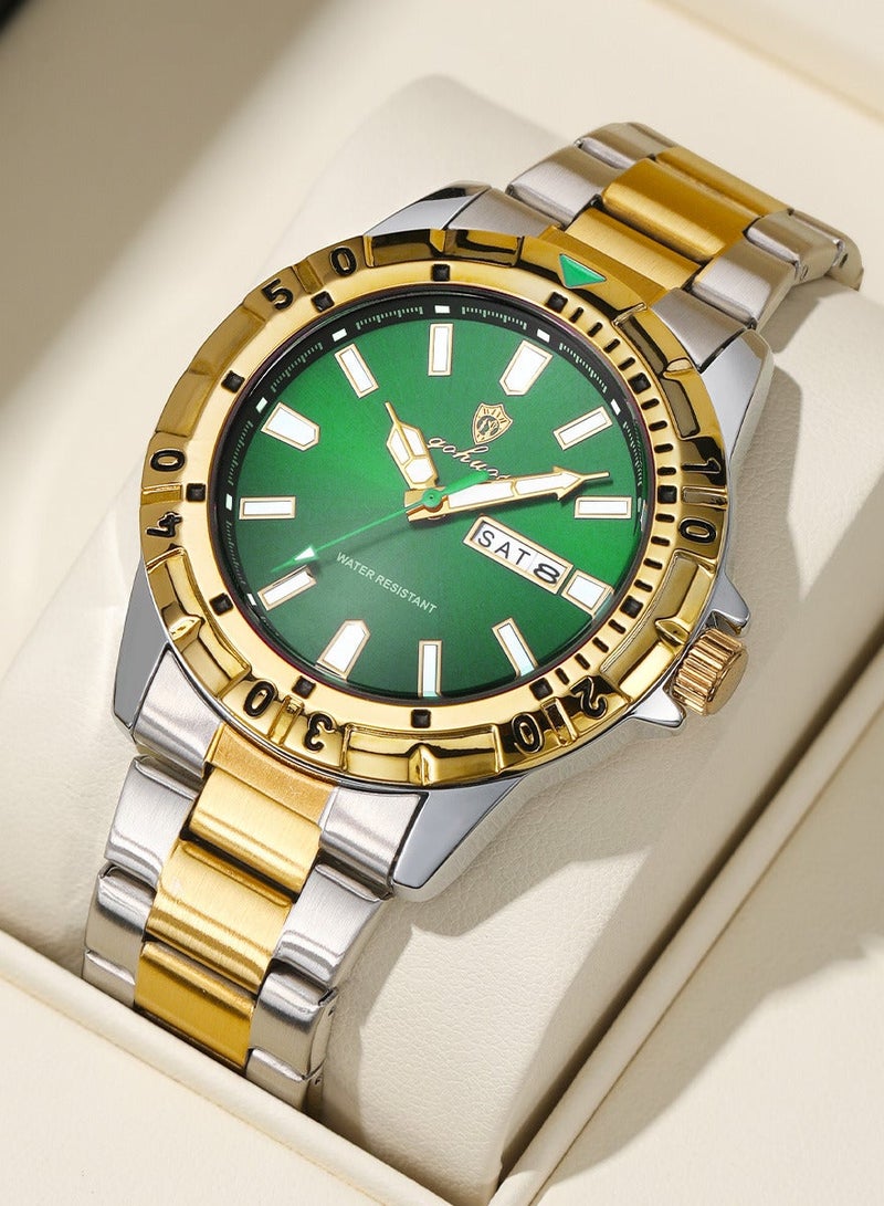 GOHUOS Men's Watch, Stainless Steel Analog Waterproof Quartz Business Fashion Wrist Watch - 42mm - Image 2