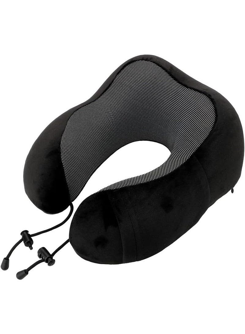 Plush Memory Foam Travel Neck Pillow for Adults U-Shaped Comfortable Assorted Colors Lightweight - Image 2
