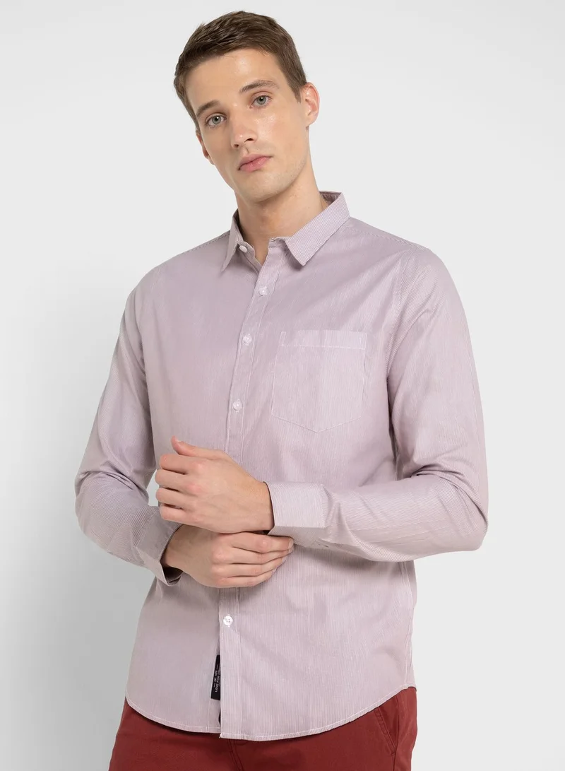 Thomas Scott Classic Slim Fit Vertical Striped Pure Cotton Casual Shirt