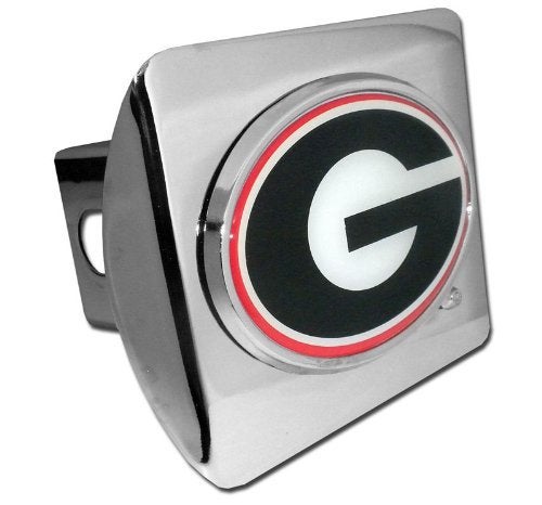 Elektroplate Georgia Bulldogs Polished Chrome Color Emblem Metal NCAA Trailer Hitch Cover Fits 2 Inch Auto Car Truck Receiver