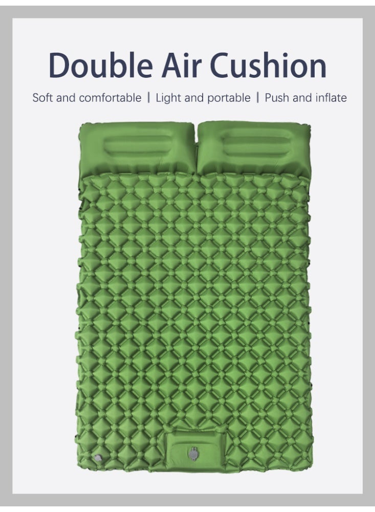 Teranorix Double Camping Sleeping Mat [with Pillow + Foot Pedal Air Pump] | Ultralight 1.2kg | Thickened 6CM | Army Green Mat | Suitable for Families and Couples (Tent Camping / Backpacking / Hiking) - Image 2