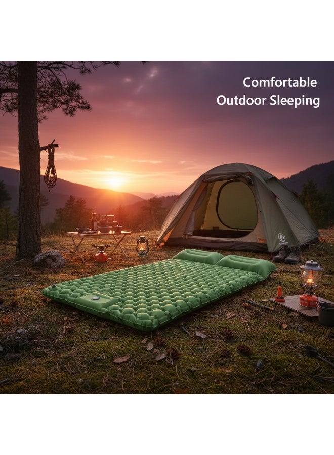Teranorix Double Camping Sleeping Mat [with Pillow + Foot Pedal Air Pump] | Ultralight 1.2kg | Thickened 6CM | Army Green Mat | Suitable for Families and Couples (Tent Camping / Backpacking / Hiking) - Image 5