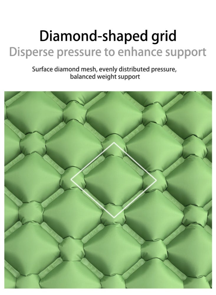 Teranorix Double Camping Sleeping Mat [with Pillow + Foot Pedal Air Pump] | Ultralight 1.2kg | Thickened 6CM | Army Green Mat | Suitable for Families and Couples (Tent Camping / Backpacking / Hiking) - Image 4