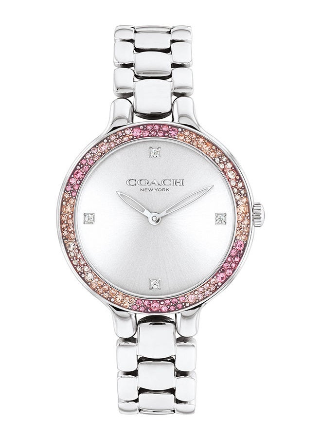 COACH ساعة يد نسائية من الستانلس ستيل بعقارب دائرية الشكل 14504165 - 32 ملم  - Image 1