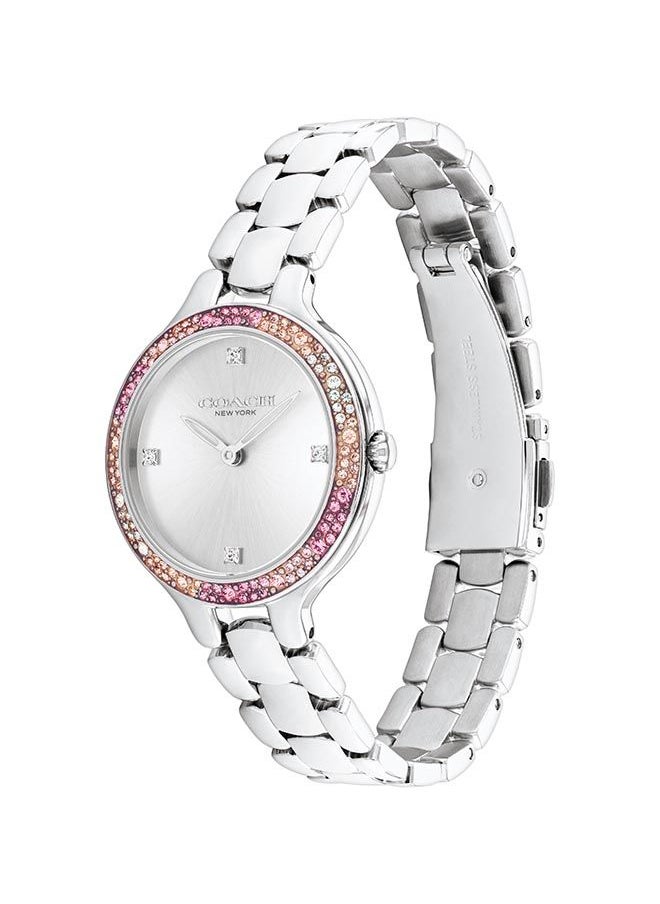 COACH ساعة يد نسائية من الستانلس ستيل بعقارب دائرية الشكل 14504165 - 32 ملم  - Image 3