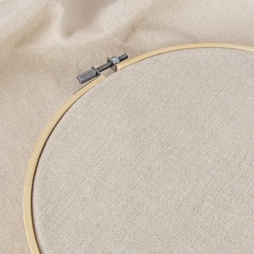 LOVOUS 20 PCS Linen Embroidery Fabric, Pre-Cut Solid Color 5 Different Sizes 5.9 to 19.6inch Embroidery Cloth Fabric Squares, Needlework Sewing Quilting Cloth for DIY Garment Crafts Project, Natural Color - Image 5