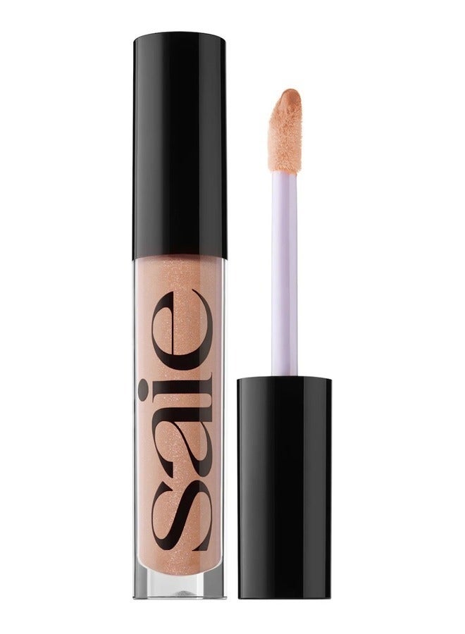 Saie Glossy Bounce™ High Shine Lip Gloss - Shake - warm nude shimmer , Moisturizing Oil Infused, 5ml - Image 1