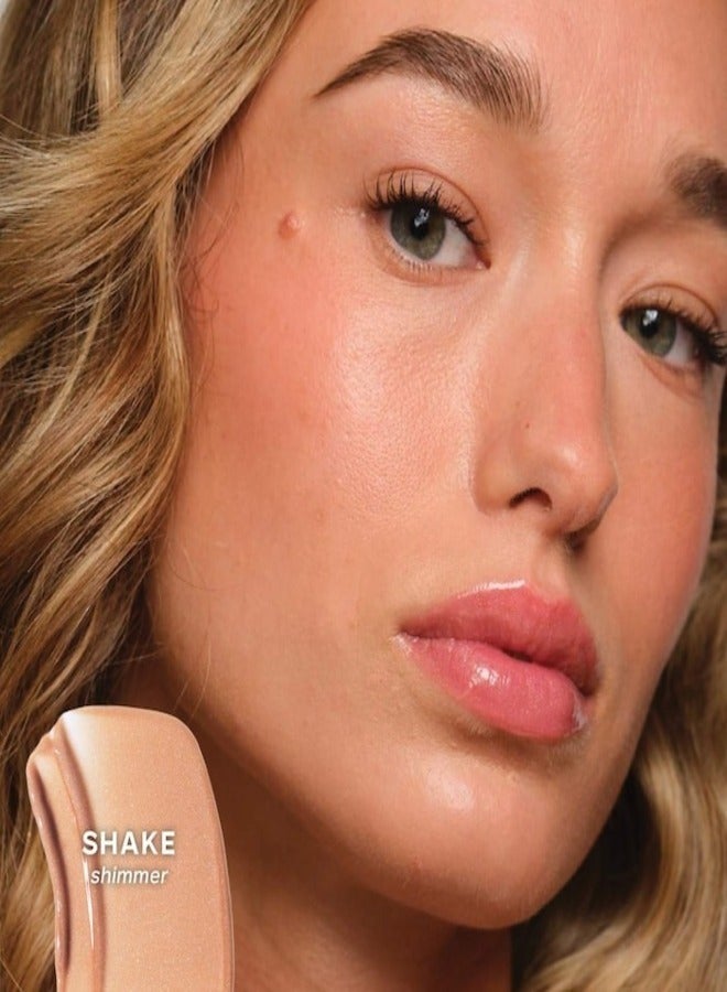 Saie Glossy Bounce™ High Shine Lip Gloss - Shake - warm nude shimmer , Moisturizing Oil Infused, 5ml - Image 3